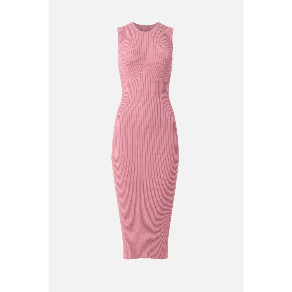 Adam Lippes Ribbed Knit Midi Pink Sweater Stretch Dress Women’s, Sz M, Rt $295